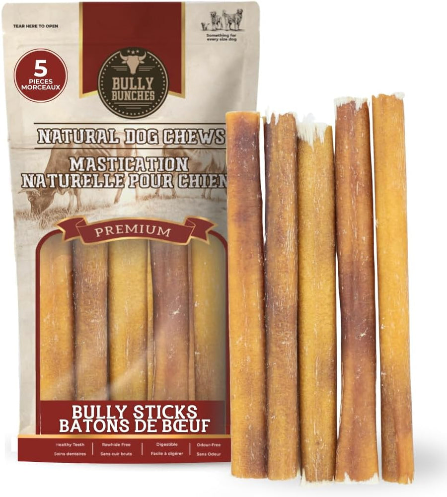 Natural Bully Sticks, 5 Pack